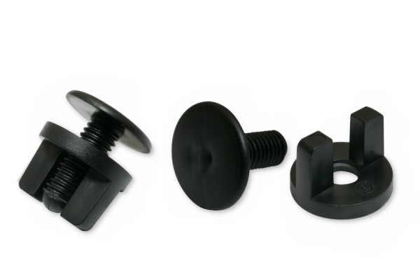 Display Screws, Plastic, Black with Wing Nut