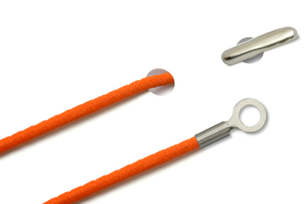 Elastics with Metal End and Closed Cable Lug, Dark-Orange