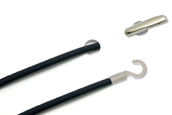 Elastics with Metal End and Open Cable Lug, Navy-Blue