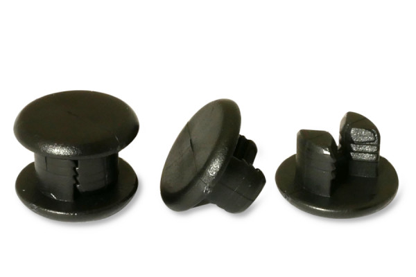 Kunststoff-Zackennieten, 4,5-6,0 mm Fassung, schwarz