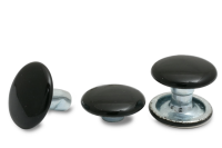 Doppel-Hohlnieten,<br> 9 mm Ø Kopf,<br> Fuß geschlossen,<br> Köpfe schwarzlackiert