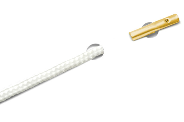 PP-Cords with Automatic Metal T-Ends, White