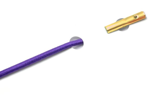 Elastics with automatic metal T-ends, purple