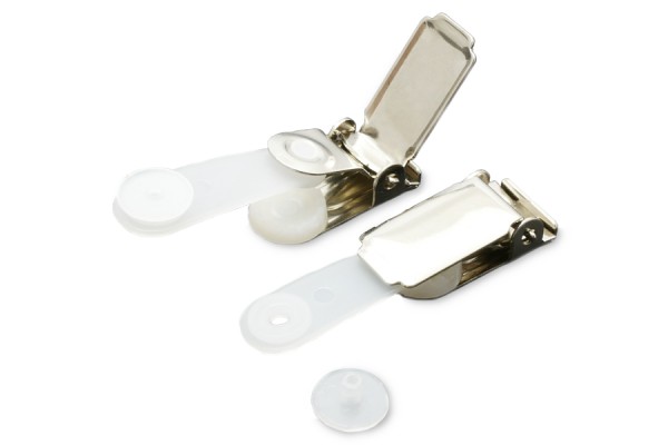 ID Clips for ID Pockets with Round Hole, Metal Clip, Nickel Plated