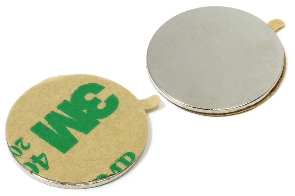 Disc Magnets, 20,0 x 1,0 mm, Self-Adhesive